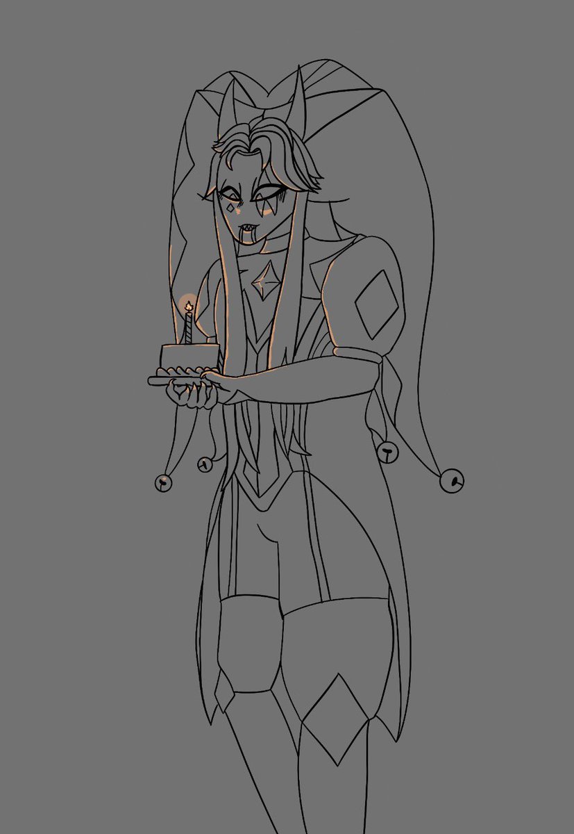Plastic_Angel5's tweet photo. It is Jester birthday! 
I will be posting the colored version, but this is just with the light art

#tfc #jester #freakcircus https://t.co/0g6wDdLyxu