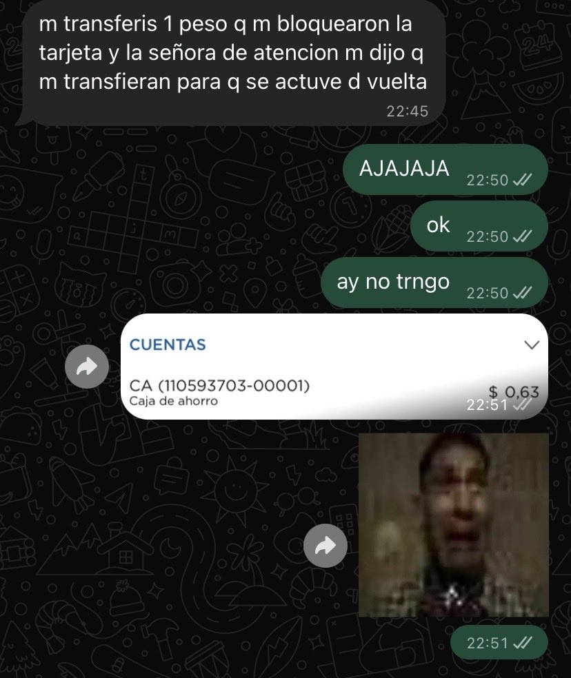 pamebarbozaa's tweet photo. fin de mes https://t.co/lnX8J3yU42