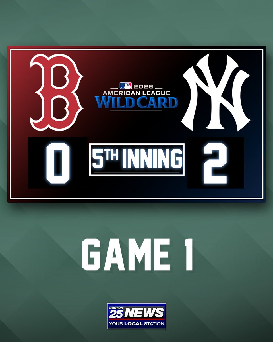 boston25's tweet photo. Cohasset's own Ben Rice takes one to dead center and the Yankees extend their lead heading into the back half of Game 1. https://t.co/ly2KDYJpej