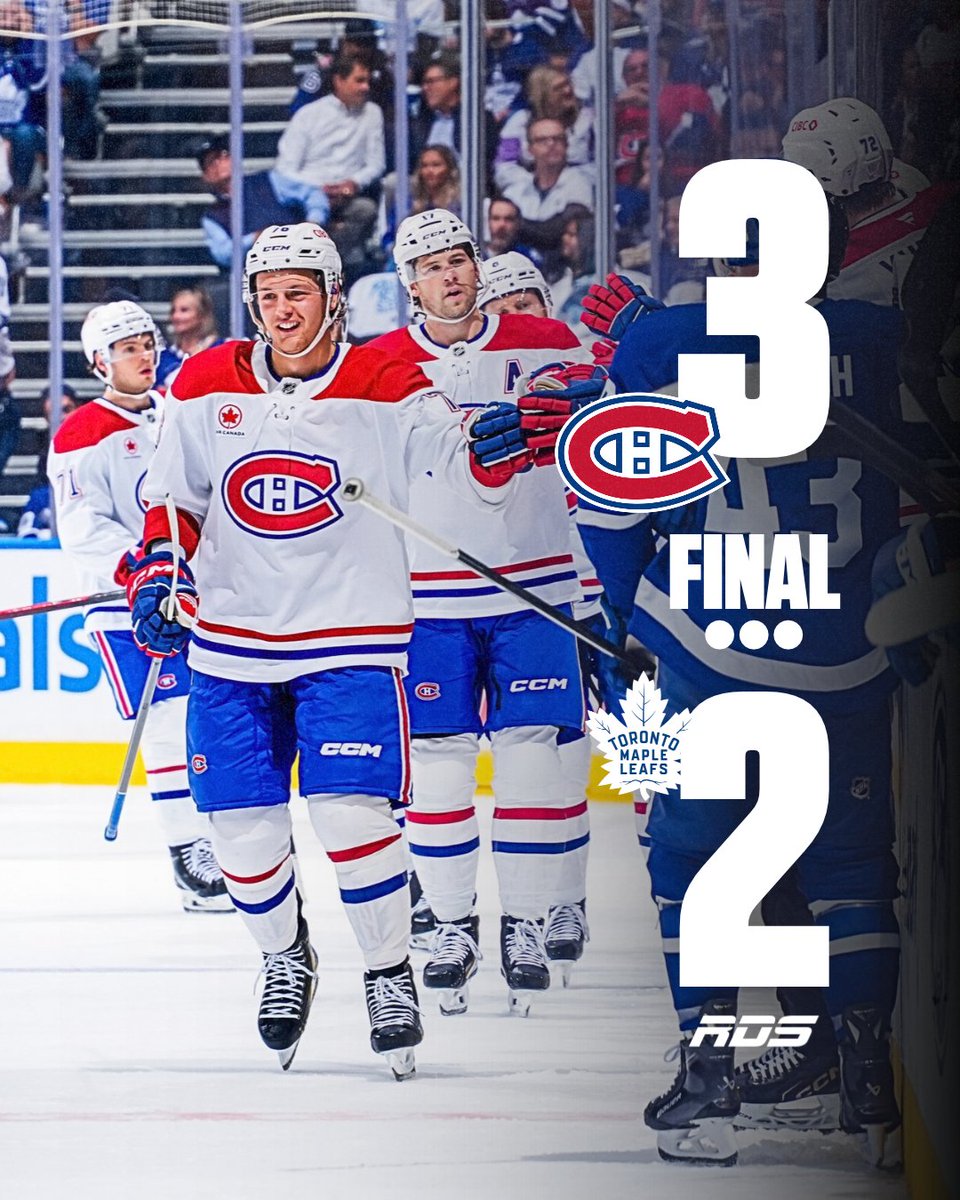 RDSca's tweet photo. LE CH L'EMPORTE À TORONTO! ✅

#GoHabsGo https://t.co/6H9HMG7AST