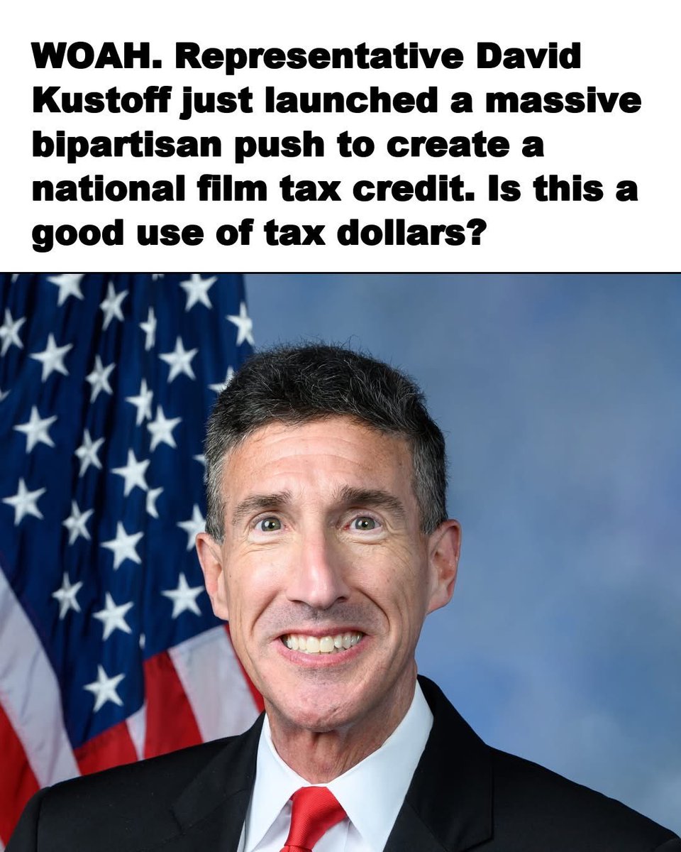 RFK_TruthArmy's tweet photo. Representative David Kustoff just launched a massive bipartisan push to create a national film tax credit. Productions are fleeing to countries that offer better incentives, and Kustoff says the U.S. is losing billions in economic activity because of it. A national credit would level the playing field and keep the cameras rolling on American soil. But critics ask whether taxpayers should subsidize Hollywood at all. Is this a good use of tax dollars?
#DavidKustoff #FilmTaxCredit #Hollywood #TaxDollars #Movies #Bipartisan #Economy