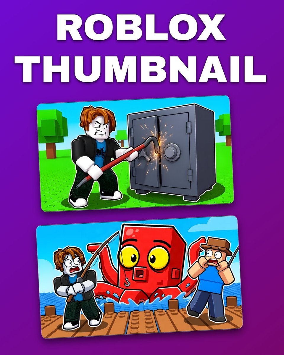 ClicklabRblx's tweet photo. Roblox devs spend months making a game…

Then use a thumbnail made in 5 minutes 💀

Your thumbnail deserves more attention.

Create better ones with ClickLab ✨
https://t.co/KwitfWZJTm

#RobloxDev | #RobloxDevs | #RobloxStudio https://t.co/EQuT8H5hHj