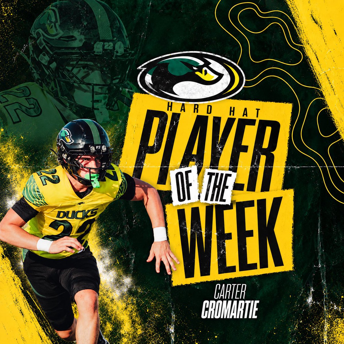 DuckNationFB's tweet photo. Week 3 Award Winners 💚💛🦆

The Ducks are back on road!

🆚 McKean Highlanders
📅 Friday, October 2
⏰ 6:00 PM
📍 McKean High School
🎟️ Tickets: $5 on Hometown Tickets

LEGACIES START HERE.
#GoDucks | #W1N | #EAE https://t.co/h52CLAwpN3