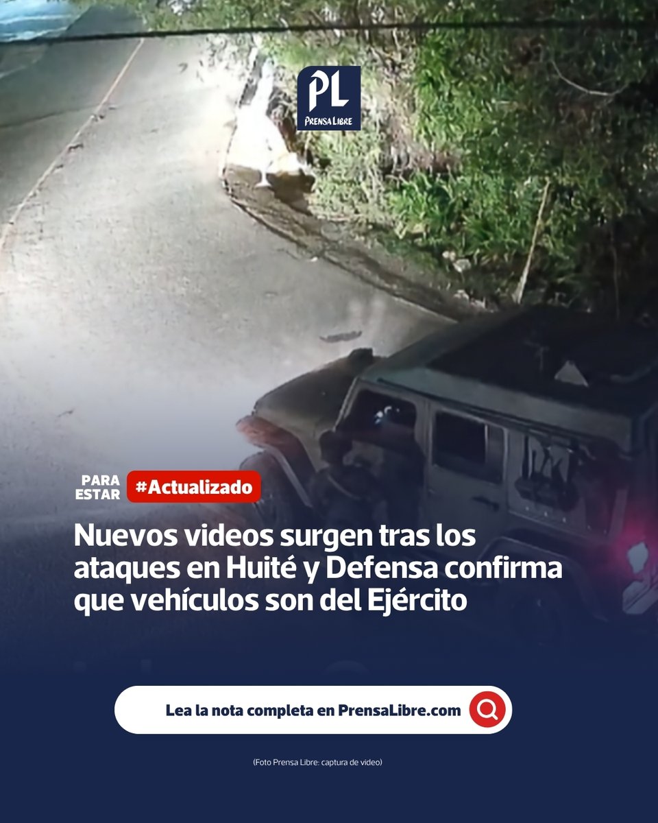 🚨 #Actualizado: Defensa confirma que vehículos vistos cerca de Huité pertenecen al Ejército El Ministerio de la Defensa aseguró que las unidades aparecen en…