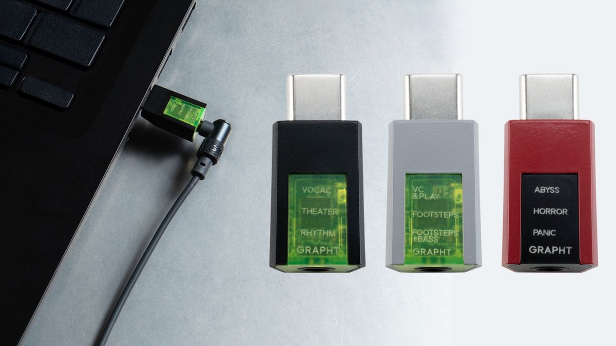 GRAPHTSTORE's tweet photo. 【本日9/30発売🎉】
#GRAPHT Mini DAC 3製品
PCやスマホに挿すだけで高音質
ゲームジャンル特化&3つのゲーミングEQをワンタッチ切り替え
オールラウンド🎮⚔️🎶
▼THE STANDARD - Mini DAC for Gaming
https://t.co/Pnkq7i3A53
https://t.co/XB8KuYNXFK
#FPS 特化🔫👣🎙️
▼#THESHOOTER - Mini DAC
https://t.co/jxVvR0fltW
https://t.co/9cA7HOS69W
ホラゲ特化🧟⚡😱
▼THE SPECIAL - Mini DAC Horror Edition
https://t.co/5qS8jhOwQL
https://t.co/tnuW4p35t0
プレイするゲームにあわせて、“音”からゲーム体験を変えてみてください。