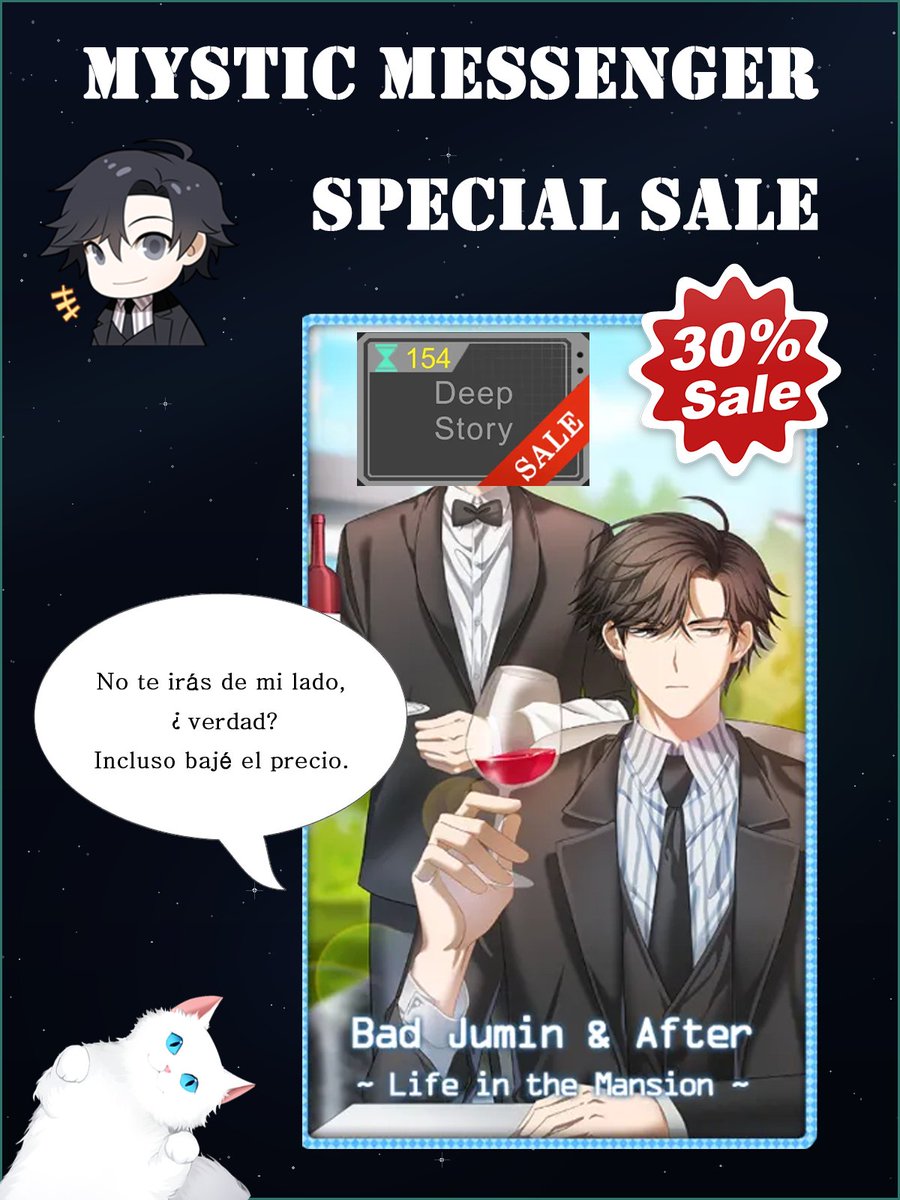 Cheritz_es's tweet photo. 🥳¡No te olvides de revisar el descuento especial por el cumpleaños de Jumin Han, coordinadora!

Deep Story con un descuento del 30% (220 → 154)
Bad Jumin & After DLC con un descuento del 30% (120 → 84)

💝¡En la ruta Jumin Han puedes encontrar también los regalos sorpresa que Cherie escondió!✨
Recompensas que puedes obtener: 250 relojes de arena en total⌛ + la ilustración de portada del cumpleaños de Jumin Han🖼️

📆28 de septiembre ~ 16 de octubre, 11 am (KST)