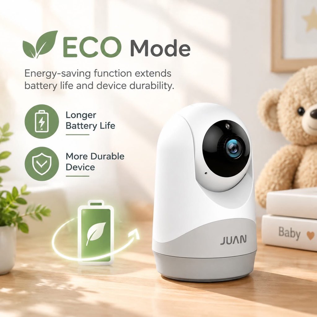 MonitorJuan_'s tweet photo. Every detail matters when it comes to caring for your baby. 

The JUAN Baby Monitor ECO Mode helps extend battery life while keeping your little one within reach. 🌙 

#babytech #newbornessentials #babycare #parentingtips #firsttimemom https://t.co/qM0MBtI2Yi
