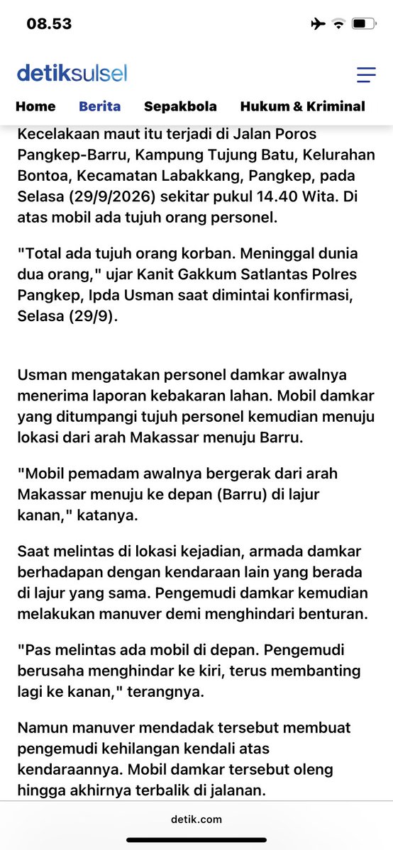 jenostalker's tweet photo. INNALILLAHI 2 PERSONEL DAMKAR TEWAS DALAM KECELAKAAN MENUJU TKP KEBAKARAN. 

😭😭😭 turut berduka cita sedalam dalamnya semoga amal ibadahnya diterima di sisi tuhan dan keluarga yang ditinggalkan diberikan ketabahan dan kekuatan dalam menghadapi musibah ini.

#PRAYFORLAMPUNG
#PRAYFORSULAWESI
#PRAYFORKALIMANTAN
#PRAYFORSUMATERA
#PRAYFORACEH
#PRAYFORNTT
#PRAYFORNTB
#PRAYFORPAPUA
#PRAYFORINDONESIA
 #AllEyesOnIndonesia