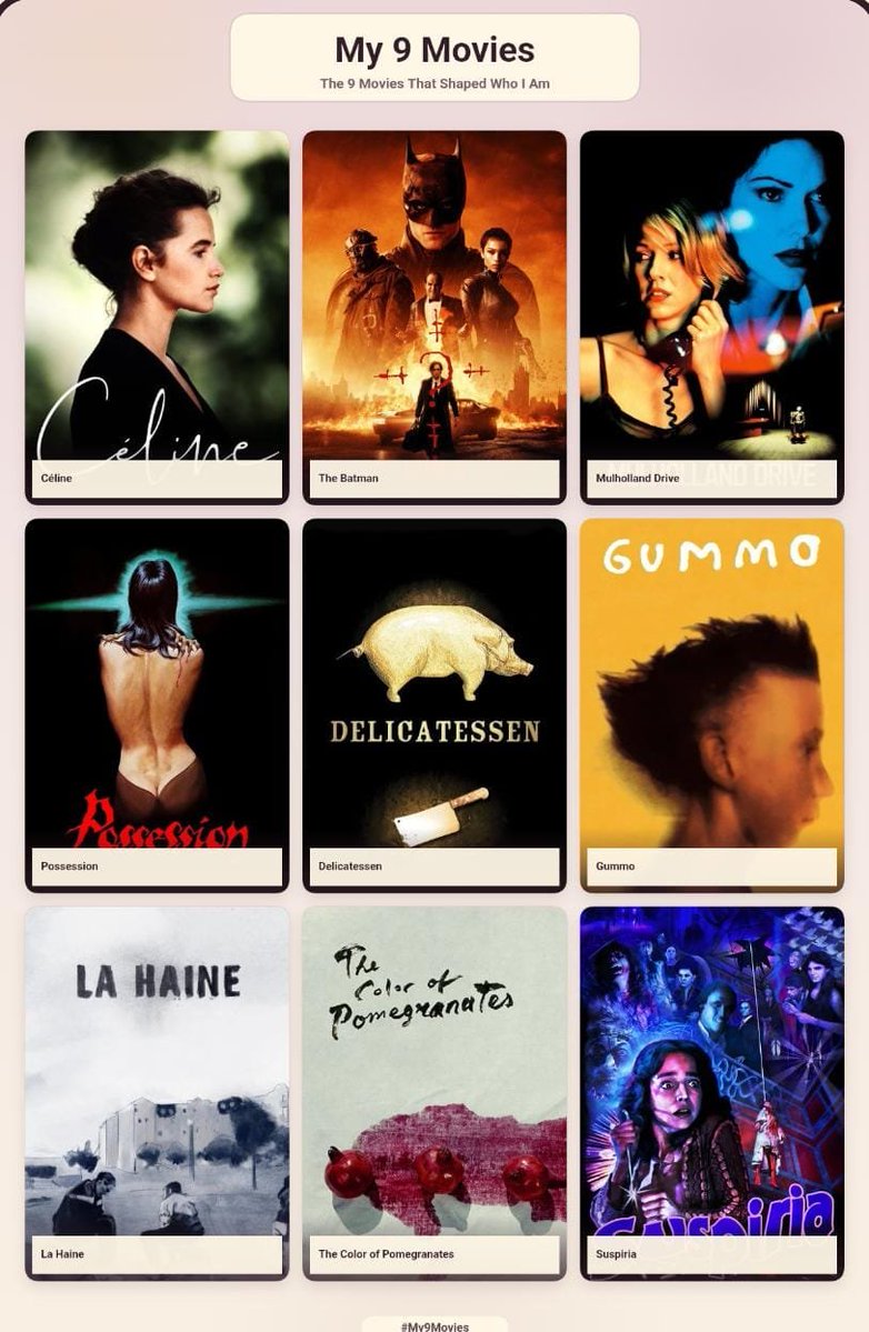 sickyboyrari's tweet photo. eu + 9 filmes pra me conhecer https://t.co/OrEIE4znmw