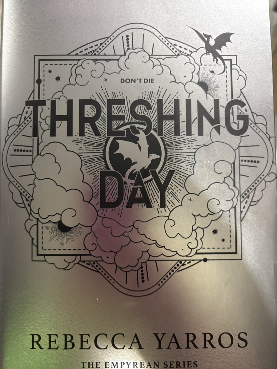 Clairedashian's tweet photo. Just finished Threshing Day and NEED to discuss it, could also do with book 4 but I guess I’ll have to just start fourth wing all over again🤷‍♀️ #ThreshingDay https://t.co/edCQDLVO4m
