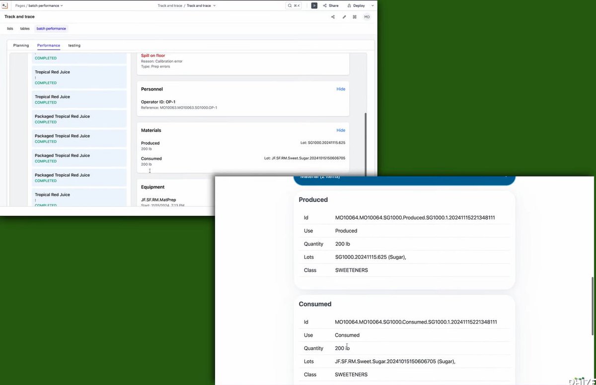 Rhizemdh's tweet photo. Previously we showed how a single query could pull ALL data required for an electronic batch record (eBR).

Now we show how you can rapid prototype a front end UI to visualise the eBR content.

https://t.co/7EAOjdKgcE

#manufacturing #pharma #ebr #datahub #rhize #mdh https://t.co/dMoVAqBHbO