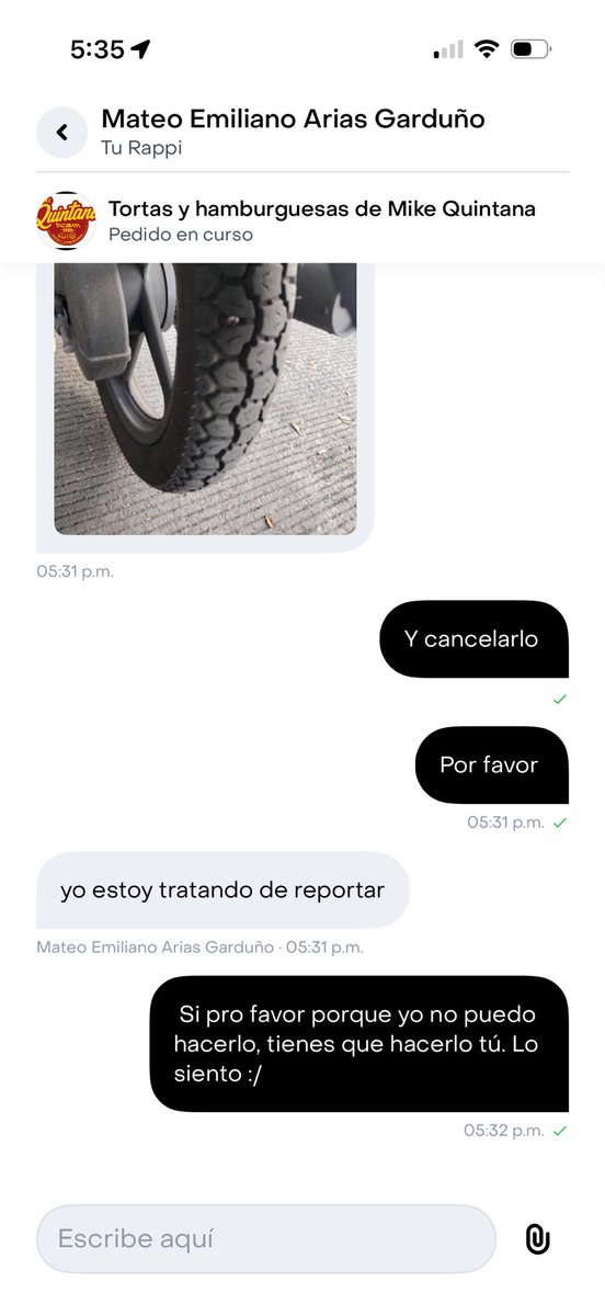 jezzsolism's tweet photo. Hola @RappiMexico llevo con un pedido activo desde las 5 de la tarde ni el conductor ni yo podemos cancelarlo. Ayúdame por favor porque no recibí mi comida! https://t.co/c0wQjUWmZm