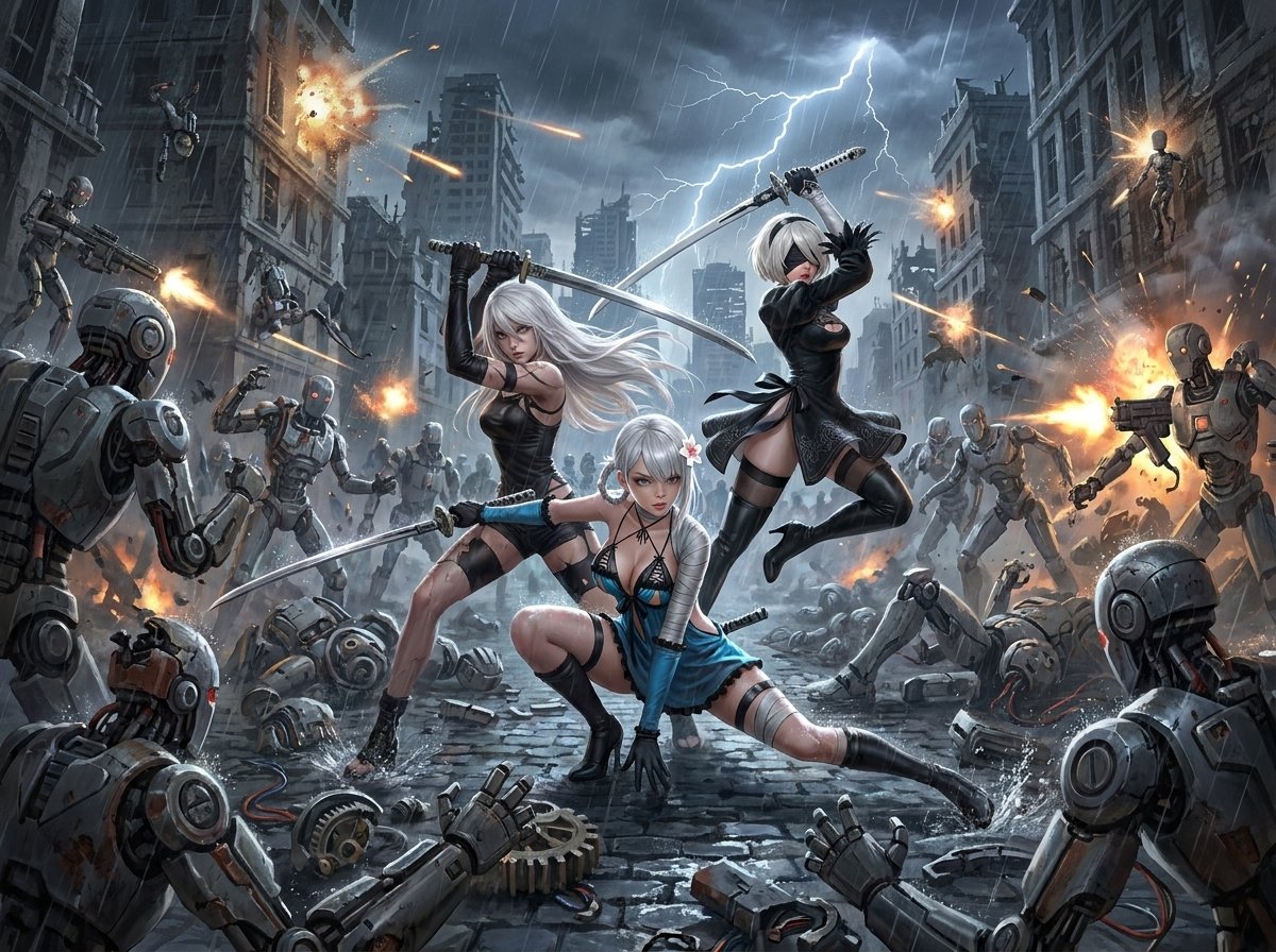 Untold_AiCreate's tweet photo. The beautiful 2B shares the battlefield with the gorgeous A2 and the lovely Kaine. And together they will decimate all in their path.
#VideoGameArt #AIart️️️️️️️️️️️️️️️️️️️️️️️️️️️️️️️️️️️️️️️️️️️️️️️️️️️ #NieR #A2 #2B #Kaine https://t.co/lLzCWVgvAV
