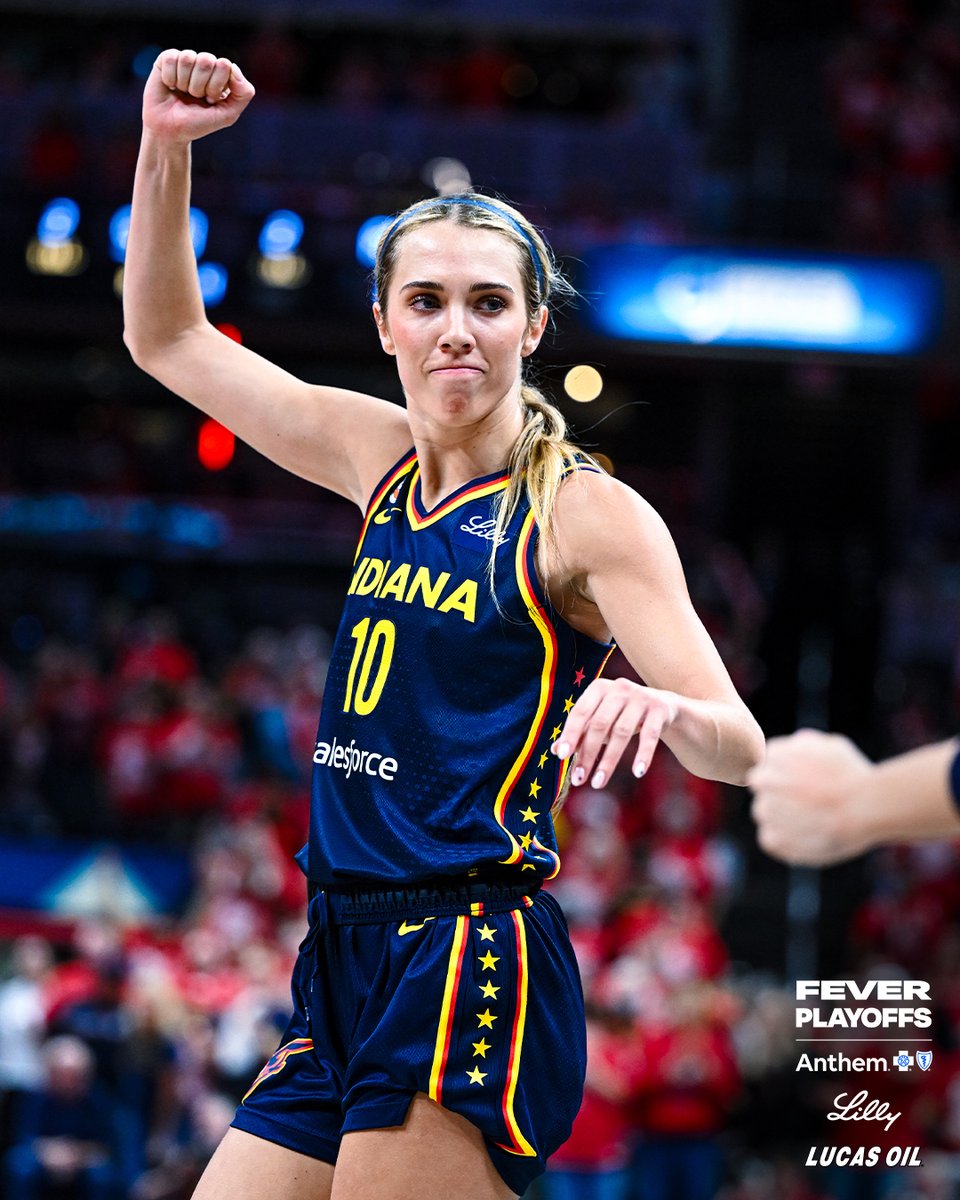 IndianaFever's tweet photo. playoff wins at home hit different 💯 https://t.co/I9QBzpdIQQ