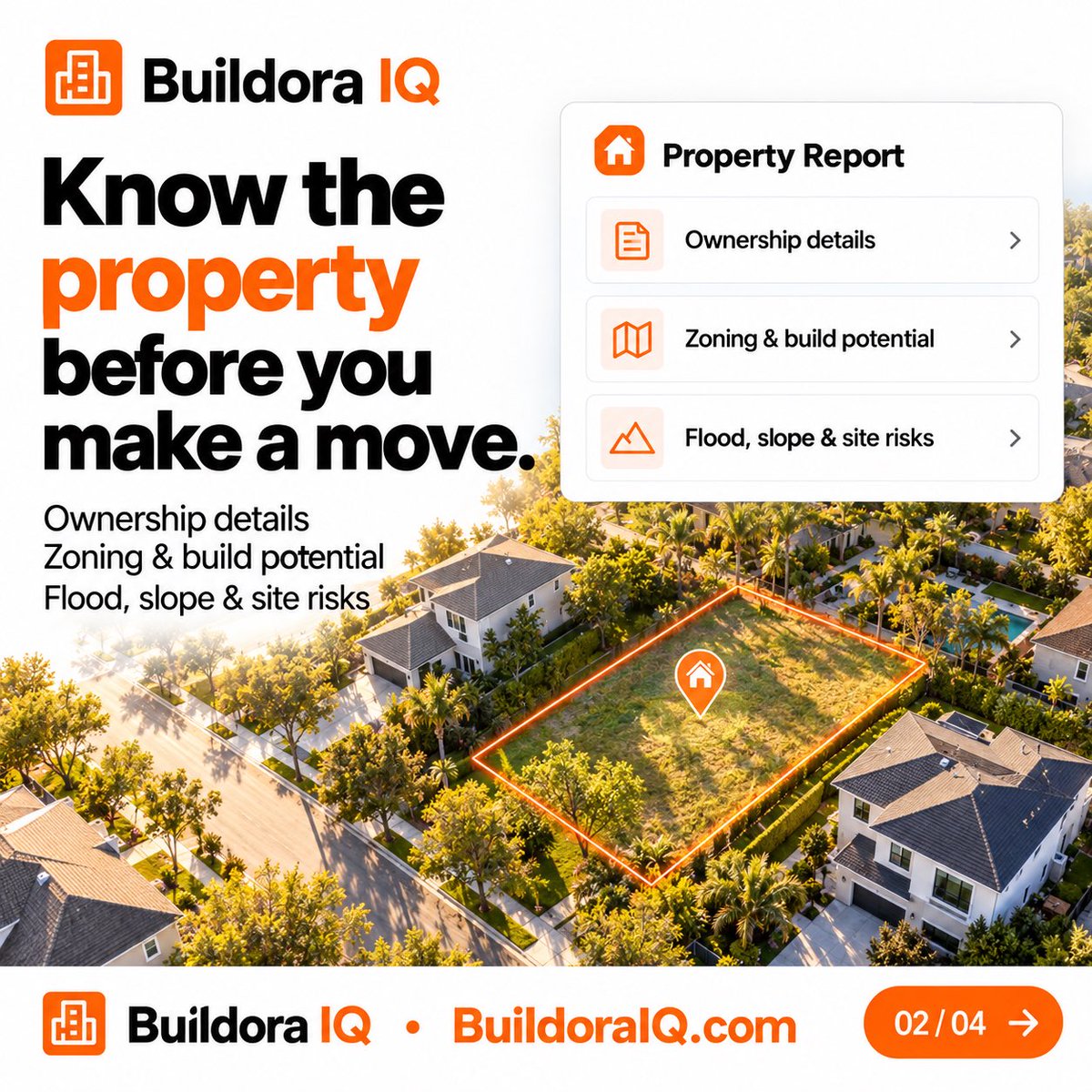BuildoraIQ's tweet photo. Explore the property tools of 2026 at https://t.co/id43BLSmhP 🧡
#BuildoraIQ #PropertyIntelligence #RealEstateTools #Builders #PropertyDevelopment #Homeowners https://t.co/ut4IPXySWW