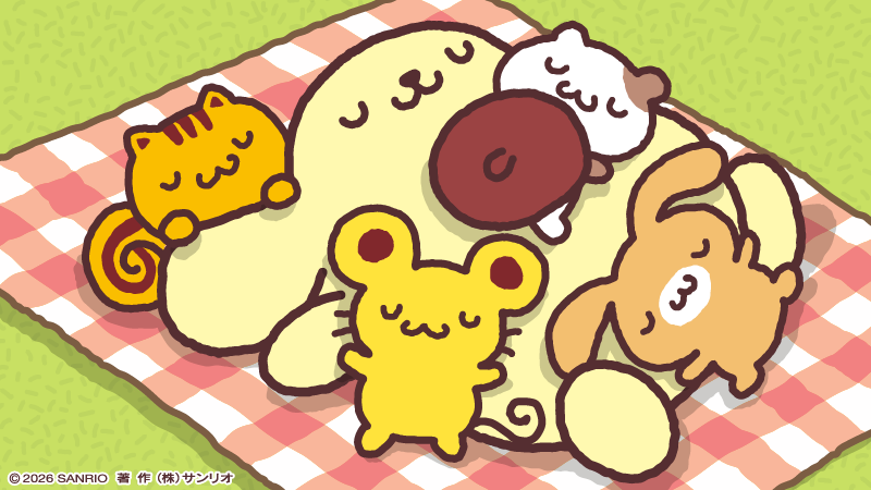 purin_sanrio's tweet photo. 疲れちゃったときは、目を閉じてぼくたちのことを思い出してみて。なんだか心がポムポムしてこない？ 元気がでたら、いっしょにあそぼ♪ ぼくはの〜んびりまってるよ♡ https://t.co/jQ6wiFo17h