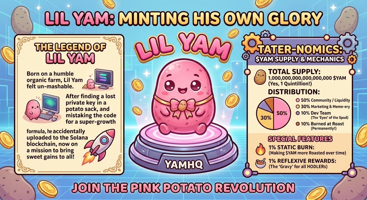 lilyamsweet's tweet photo. They tried to mash us, but we’re un-mashable. 🍠💖
​Say hello to Lil Yam. The sweetest play on the timeline is loading...
​Drop a 🍠 in the replies if you want to be early. 🚀
​$YAM #Crypto #SolanaSummer 

CA SOON https://t.co/PPtd1rFyXy