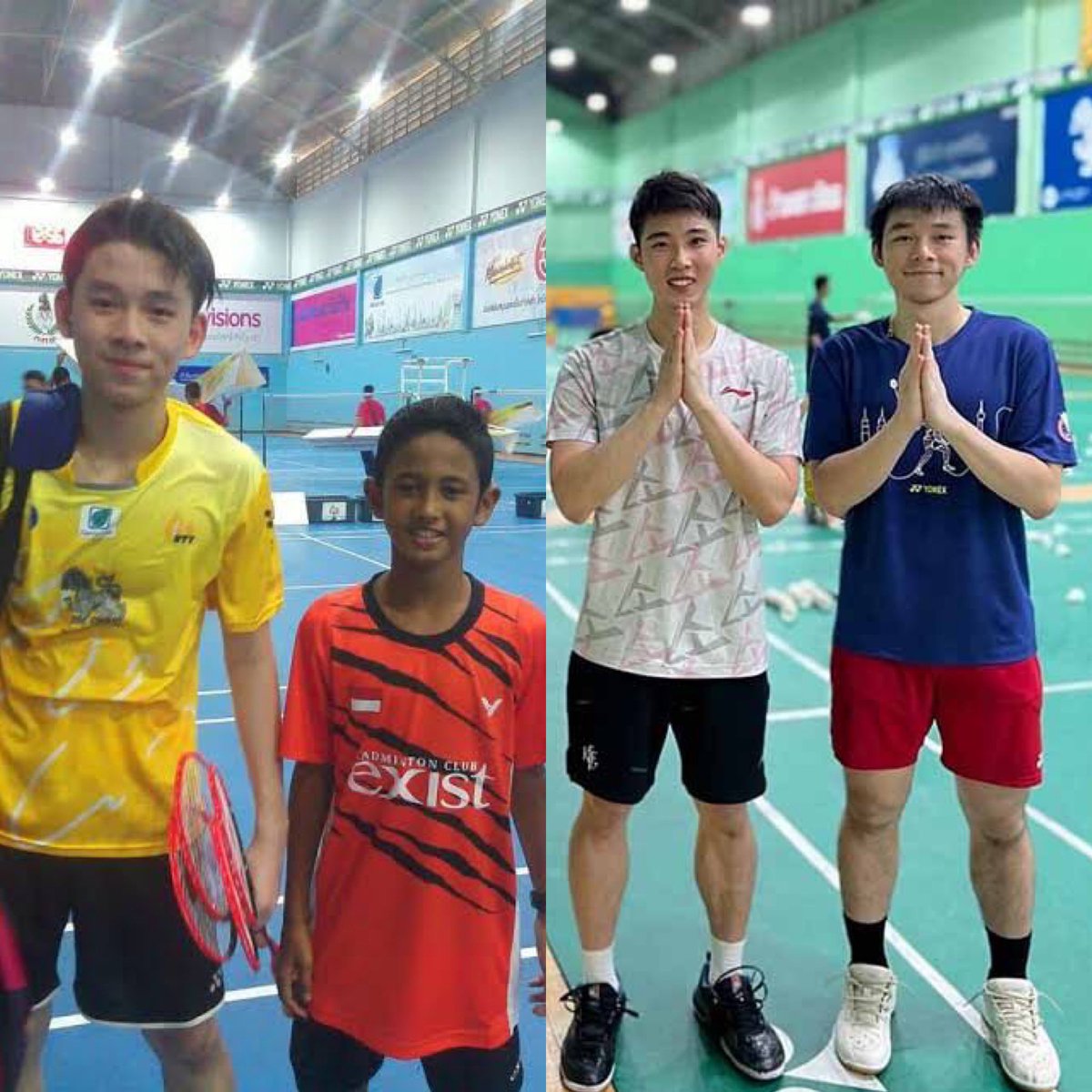 sweetpangee's tweet photo. ตอนรับเหรียญเม้าส์แฟ่ด 🤣🤣🤣 วิว Farhan และ Loh Kean Yew เคยซ้อมด้วยกันมาก่อนที่บ้านทองหยอด แล้วก็เล่นเจอกันบ่อยๆ น่าสนิทกันอยู่แล้ว ส่วน Yoo Tae Bin เป็นน้องใหม่ในวงการ จึงอาจจะยังไม่เคยซ้อมด้วยกันมาก่อน แต่น้องใช้รูป4คนลง IGรูปแรกเลยนะ น่ารักกกก #แบดมินตัน #วิวกุลวุฒิ https://t.co/1wZLJ9iFAR