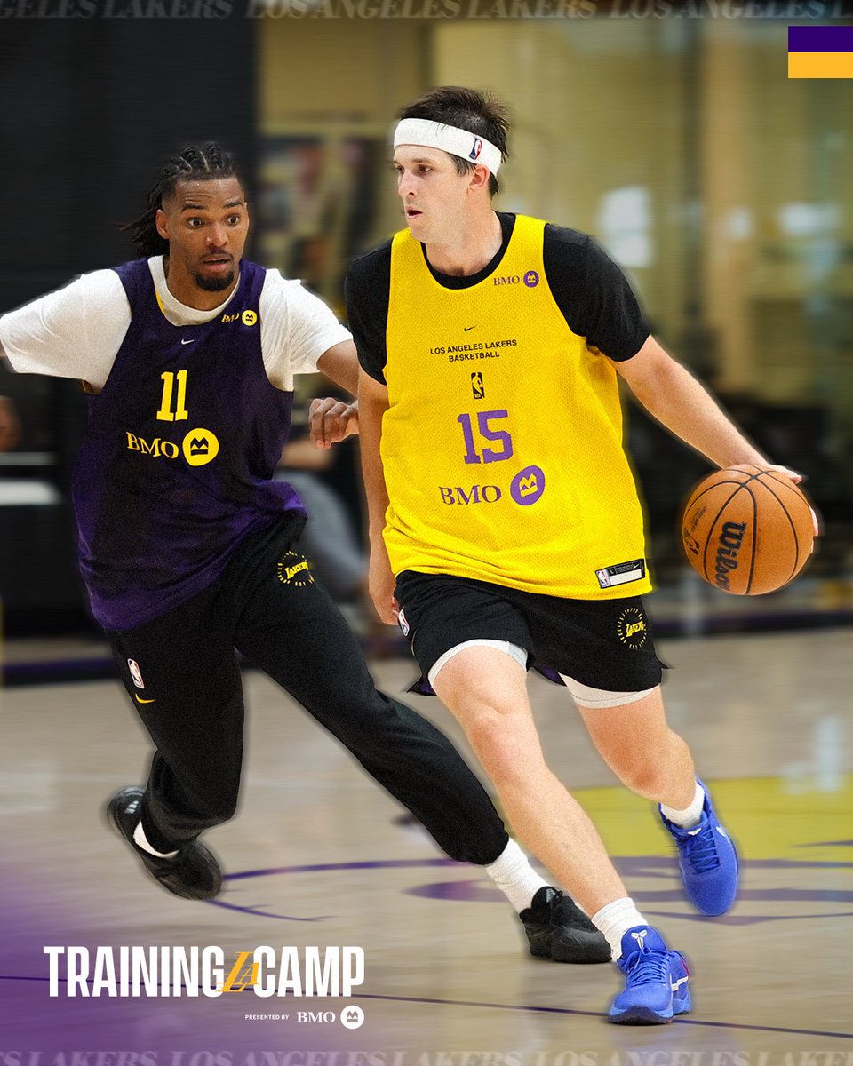 Lakers's tweet photo. Dialed in 🔒

@BMO_US | Lakers Training Camp https://t.co/plsxgoyGJd