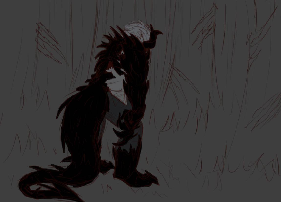C0rruptD03's tweet photo. " . . . "

<he's unresponsive... he hasnt noticed her arrival... The corruption has taken over quite a bit of his body... How much fight remains within his mind? It's slipping away with each passing moment..> https://t.co/VyhZ9hS6F0