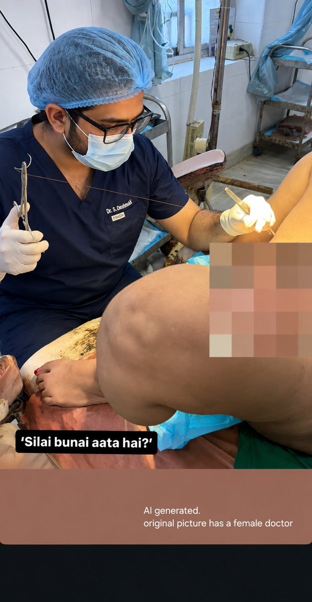amitkilhor's tweet photo. If a male doctor would have put this picture on his Instagram, it would have been offensive, and the male gynae would have lost his license.

If the first picture breaches privacy and is offensive,
So is second.
Second picture also breaches privacy and is offensive and egregious.

The doctor is young.and should probably care more about patient privacy.