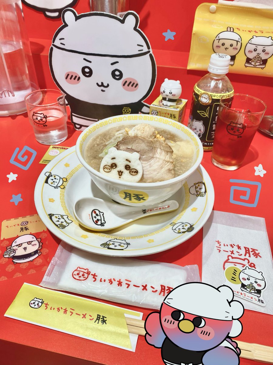 angleokck's tweet photo. #ちいかわ  この前行ってきたちいかわラーメン🍜❤️‍🔥💛美味しかったー! https://t.co/R2g26oiu8L