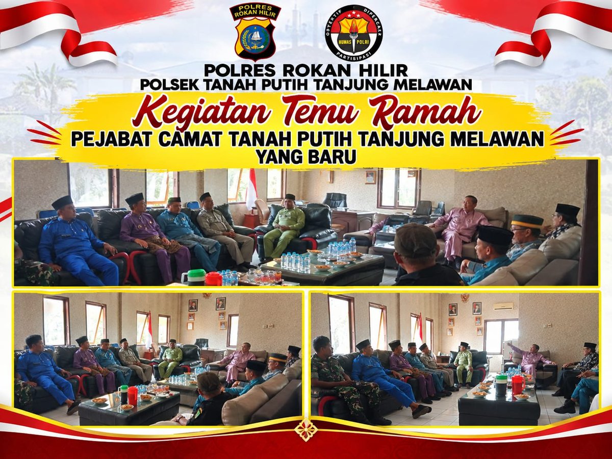 PolsekTj's tweet photo. Kegiatan temu ramah pejabat camat Tanah Putih Tanjung Melawan yang baru https://t.co/kVfWcwvr7U