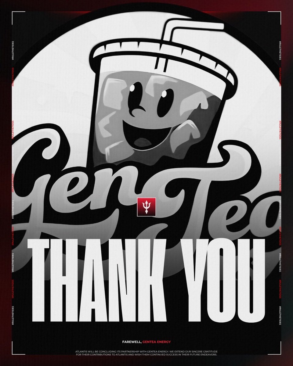 Atlsect's tweet photo. Today we also part ways with @GenTeaEnergy.

Thank you for the opportunity and for having Atlantis Esports along for the journey. We appreciate everything and wish you guys nothing but the best moving forward. 🤝🔱 https://t.co/FpqUMGOrVy
