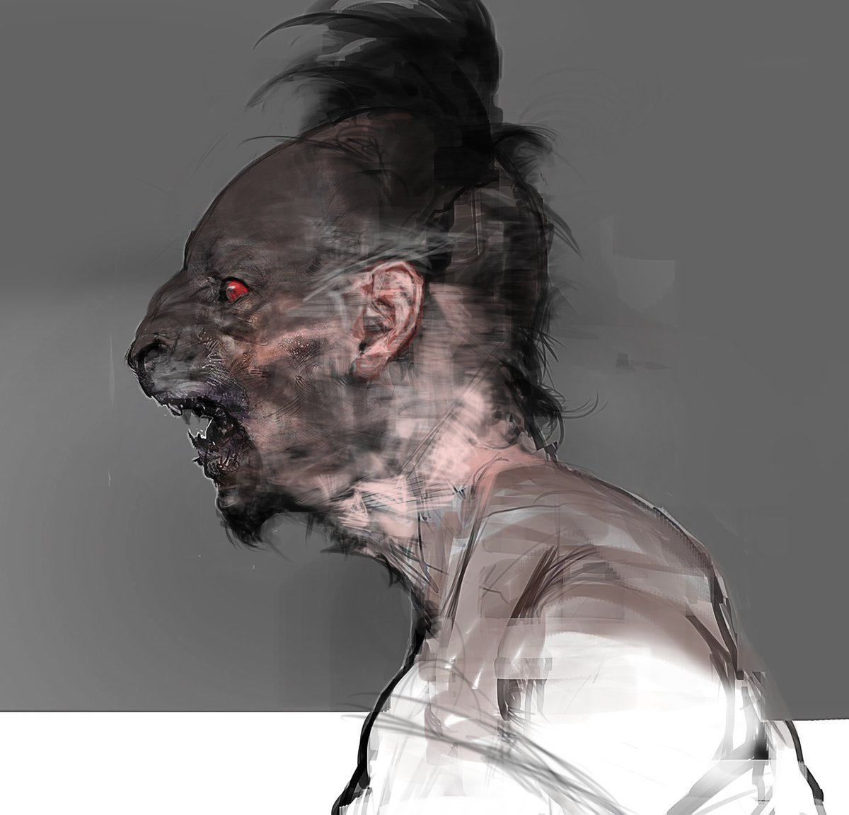 jeffsimpsonkh's tweet photo. Beast man painting from a few years ago, touched it up a bit.  Procreate and Photoshop. https://t.co/VTu0qzESa6