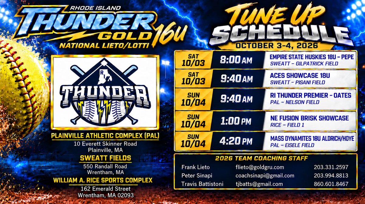 sabrinacos16's tweet photo. After all of the rain these past few weeks, we FINALLY get back out there this weekend at our TUNE UP event in MASS!  🍂🍁🥎🥎
@CoachCozzie @Frank_Lieto @petesinapi @RITG_Lieto16u @BobRossiRITG @thunderjam134 @BlackCatFP @BrenttEads @LineDsoftball @DiamondAddicts @D1Softball https://t.co/PQvIRkoEXN