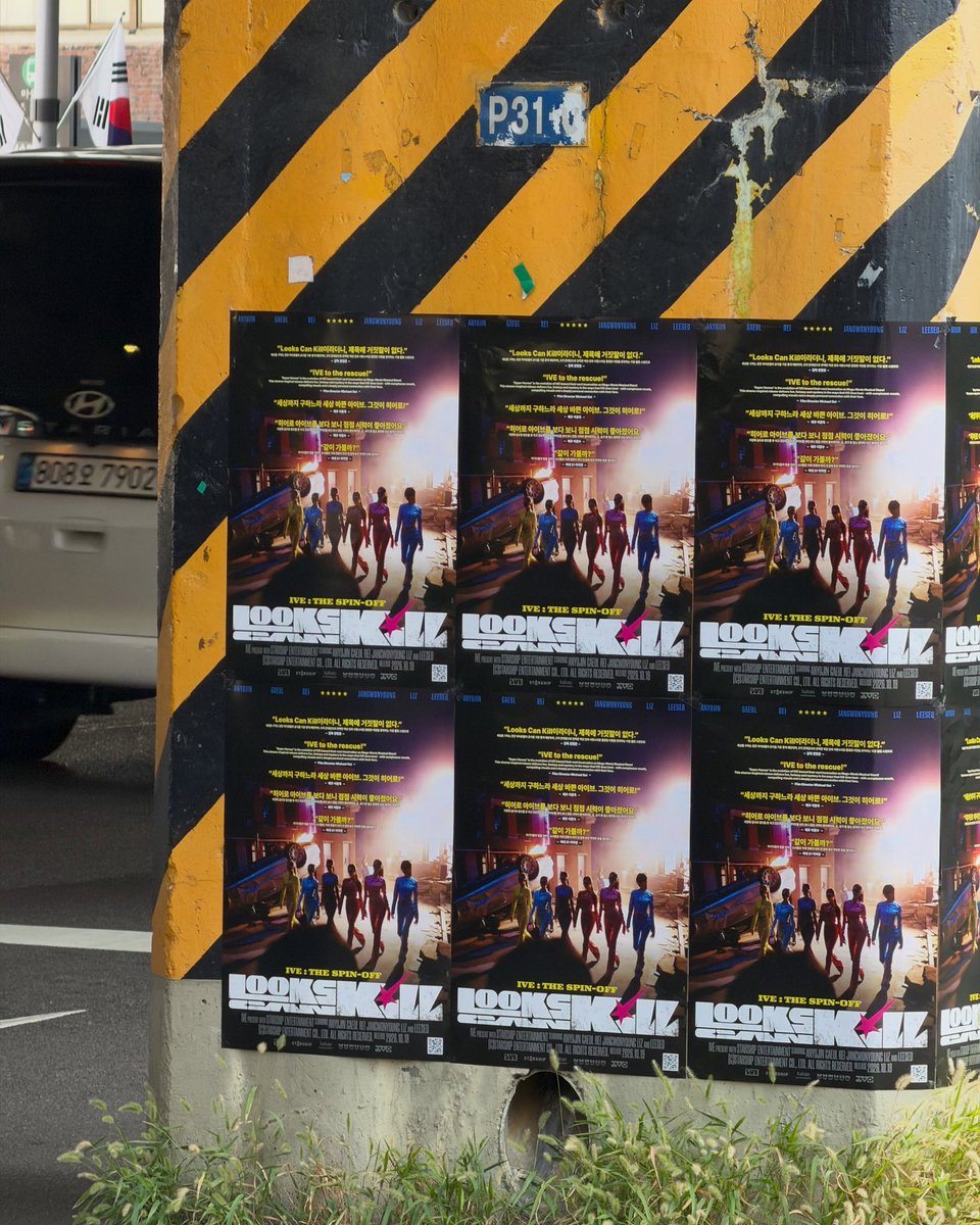 chartsive's tweet photo. [INFO] @IVEstarship new ‘Looks Can Kill’ promotional poster has been spotted in the streets of South Korea!

#IVE #아이브 https://t.co/HeNqrMwtrT