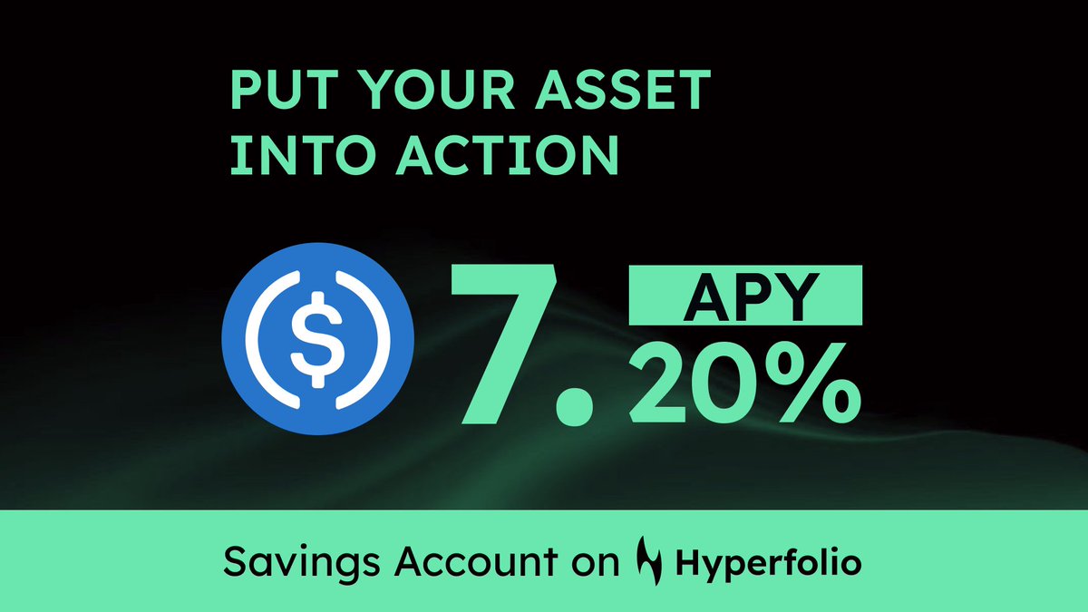 hyperfolio_io's tweet photo. pUSDC is a receipt token minted to you 1:1 when you deposit USDC into the savings account. After depositing, you need pUSDC to redeem their deposited USDC, and pUSDC can also be allocated to the three advanced strategies to achieve additional growth potential.

#HyperEVM https://t.co/zYG8aJlB9o