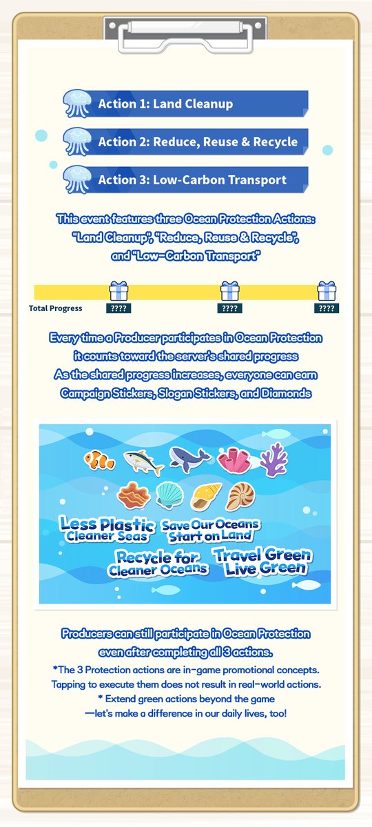 enstarsmusic_EN's tweet photo. Ensemble Stars!! Music × GREEN GAME JAM
Ocean Protection Project is starting on 10/08 12:00 PM (GMT-5)!

Ensemble Stars!! Music joins Green Game Jam 2026! Let's help protect our oceans and our blue planet together with idols and Producers around the world!

Check the in-game notice and images below for more details!