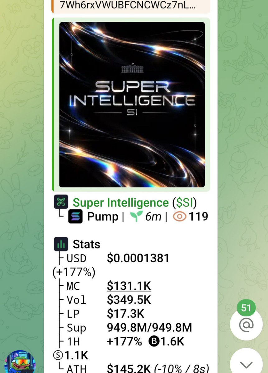 KarolCordeiro_'s tweet photo. 🚨 $SI JUST MOVED! 🚨

$131.1K ➜ $164K MC 📈🔥
The TG crew was already positioned before the breakout. 👀💰

Momentum is heating up. ⚡
Another setup may be loading… stay sharp. 🧨
📌CA:
7Wh6rxVWUBFCNCWCz7nLaV7z3SDr2M6rFTjjWP6aE8p1
#Solana #Memecoin #Crypto #CryptoAlph https://t.co/Oqz15gHOqo