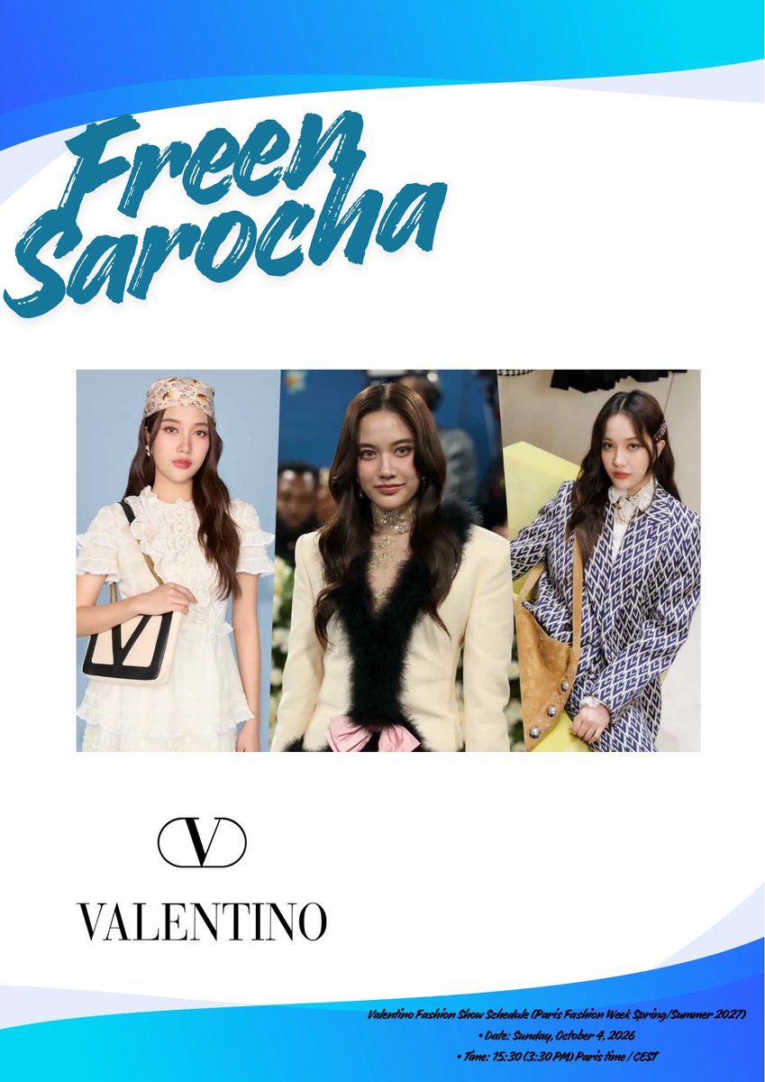 BTosat's tweet photo. แด๊ดรอเห็นลูกรักคนสวยของแด๊ด ในงาน ฟชว ที่ปารีส นะคับ รออยู่นะคับ 🌷🥰🥰🥰

#ValentinoXFreen
#VALENTINOGARAVANI
#srchafreen https://t.co/rBFN5a7mWU
