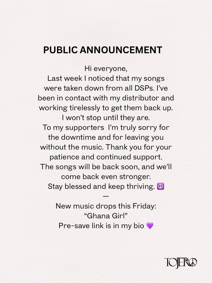 iamtojero's tweet photo. New music “Ghana Girl” drops on Friday 🇬🇭. https://t.co/LhV3QmhhSP
