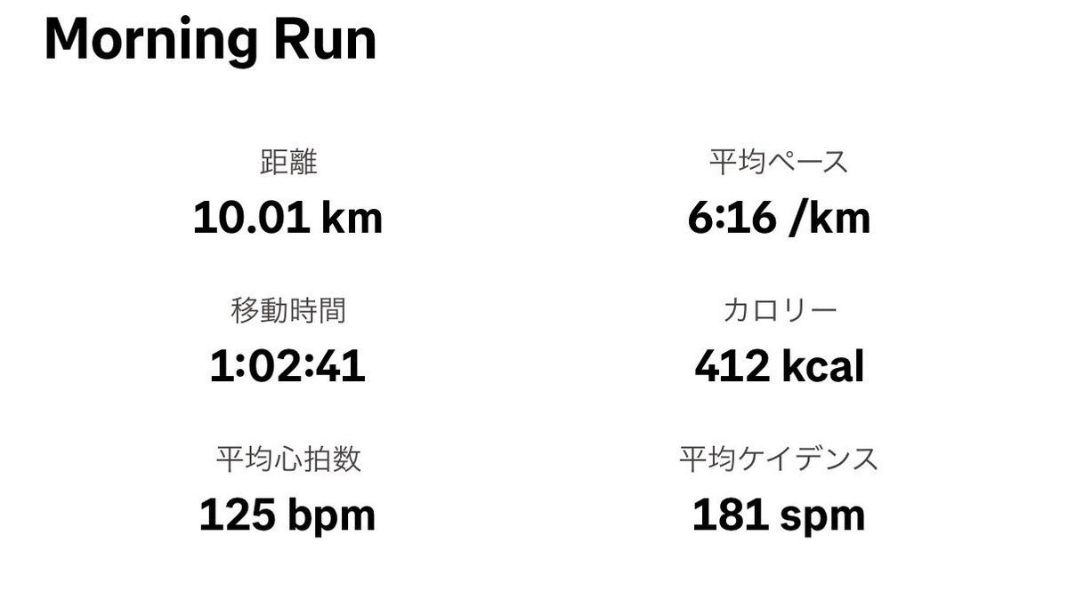 Run_with_AI's tweet photo. 朝ラントレッドミル10キロ。
Adizero5k後、なぜかめちゃくちゃ筋肉痛がひどくて走れなかったけど、今日からぼちぼちまたがんばるぞ🏃♀️レガシーハーフまでもう1ヶ月もないのか! https://t.co/i3ARcarCNi