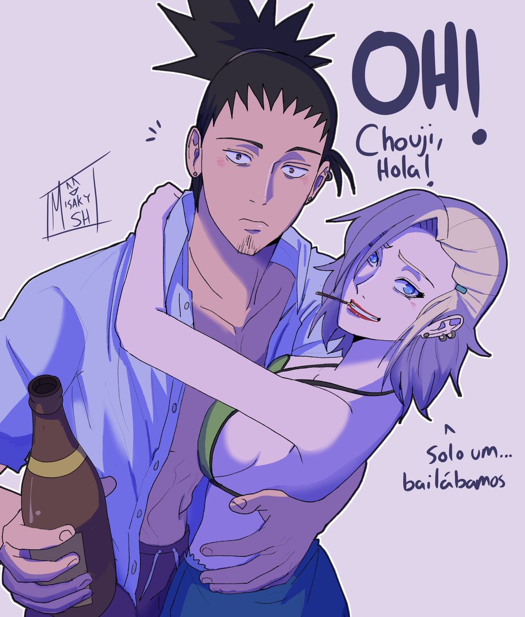 misakysh's tweet photo. “Oh hey chouji! We were just….dancing…”

#shikaino https://t.co/963JNsIAOU