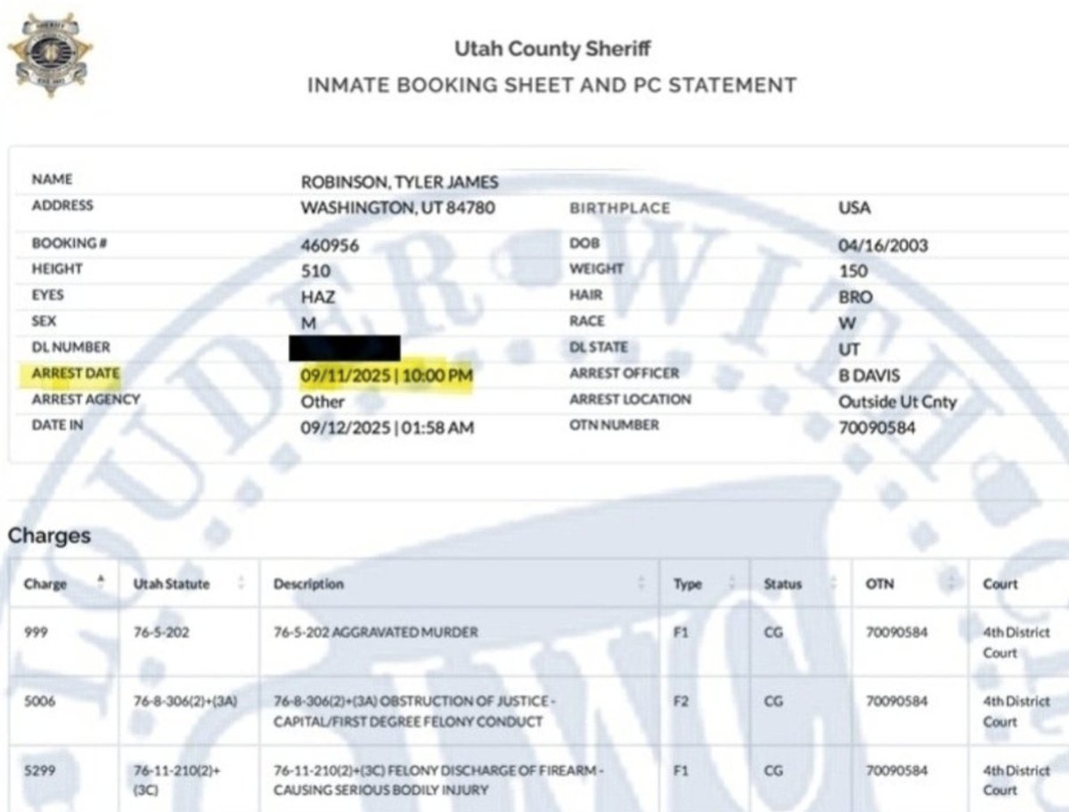 I_Am_JohnCullen's tweet photo. This looks weird to me:
No street address?
What?

I thought he lived in St. George?

Arresting Agency:  Other?
What Agency is "Other?"

Not Utah County Sheriff?
Not Provo PD?
Who is Other? https://t.co/EwDOr6P1Cb