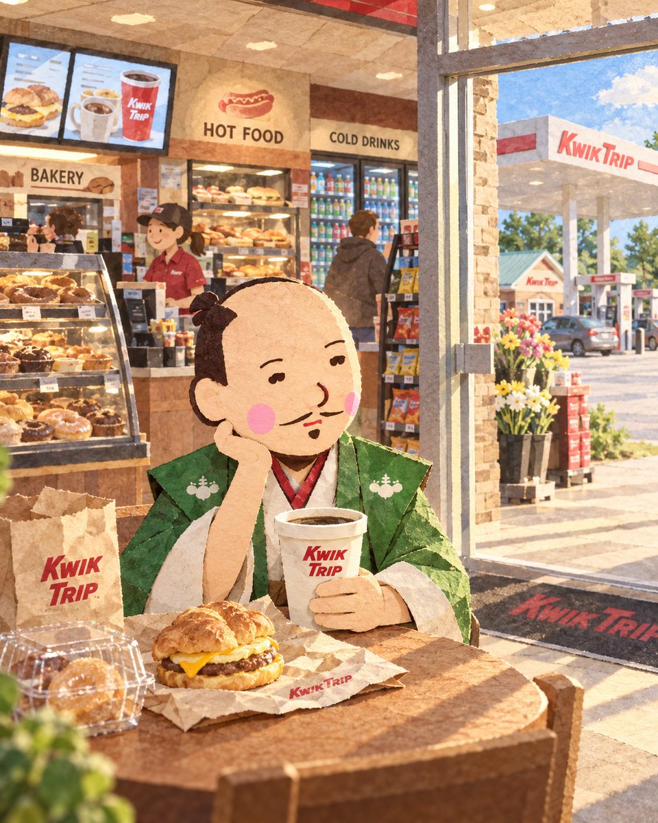 japan_nobunaga's tweet photo. In Wisconsin they told me to stop at Kwik Trip for gas.

I have knelt in shrines. I have prayed in temples older than the country I was standing in.

I was not prepared for the gas station.

There were nineteen hot foods ready at six in the morning.

I counted them because I did not believe them.

A man beside me was buying two pizzas, and he was not buying them to share.

He was buying them because he was here, and here is where a man buys pizza in Wisconsin.

Inside was a hall so warm I stopped shivering before the door closed.

A wall of donuts called Glazers, still warm, ninety-nine cents.

A wall of jerky I did not know one state could produce.

A hot Cheddarwurst handed to me by a woman who called me honey before I said hello.

And I want to be clear.

The Glazer is not a donut.

The Glazer is a sacrament.

And the bathrooms.

I had been warned about the bathrooms and had dismissed the warning as the pride of a quiet people.

I was wrong to dismiss it.

A coworker was mopping the tile with the devotion of a man tending a garden he loved, and when I thanked him he said, "Have a Kwik day," which I have since learned is what Wisconsin says instead of goodbye, and also instead of drive safe, and also instead of I am glad you exist.

I went in for gas. I was inside for forty minutes.

I came out with a Glazer, a Cheddarwurst, a bag of curds, a coffee better than the four-dollar cup I usually buy, and a feeling I can only describe as having been to church.

I did not need any of it.

I needed all of it.

I have walked through the great cathedrals of the old world. I lit no candle there.

I lit no candle at Kwik Trip either.

But I did buy the Cheddarwurst.

And I understand now that in Wisconsin, this is the same thing.