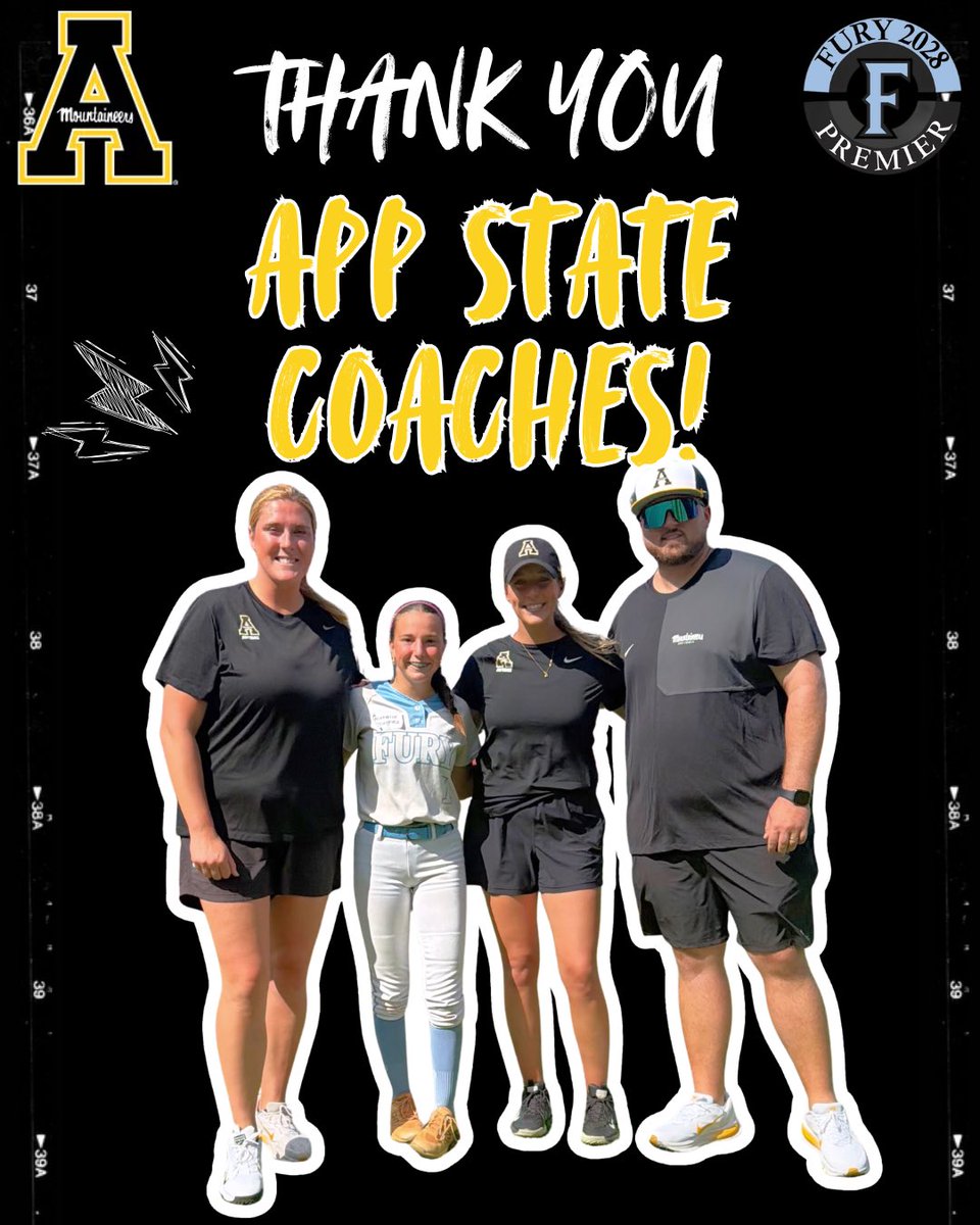 FuryPremier2028's tweet photo. Thank you @AppStateSB Coach Jones and the entire Staff for running an excellent camps! Last month @NatHughes2029 came to the overnight camp and @DevinWinchell was there this weekend. They loved Boone, the atmosphere of the camp and the way the coaches poured into the players! https://t.co/uLr5GDLNYT