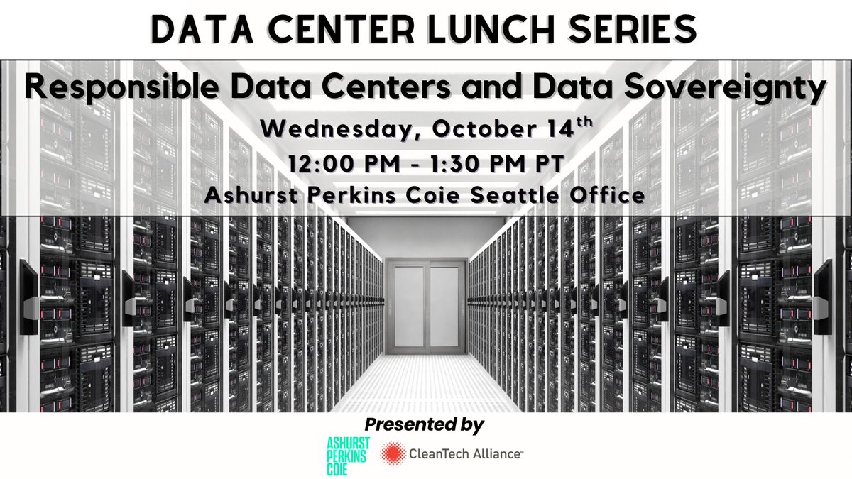 wacleantech's tweet photo. Join us on October 14 in Seattle for a discussion on Responsible Data Centers and Data Sovereignty featuring Renaldo Valentine from Quantum Business Labs.
📅 Oct. 14 | Seattle
🎟️Register: https://t.co/yptmRDufjQ
#DataCenters #DataSovereignty #DigitalInfrastructure https://t.co/l5Vt3TQgGR