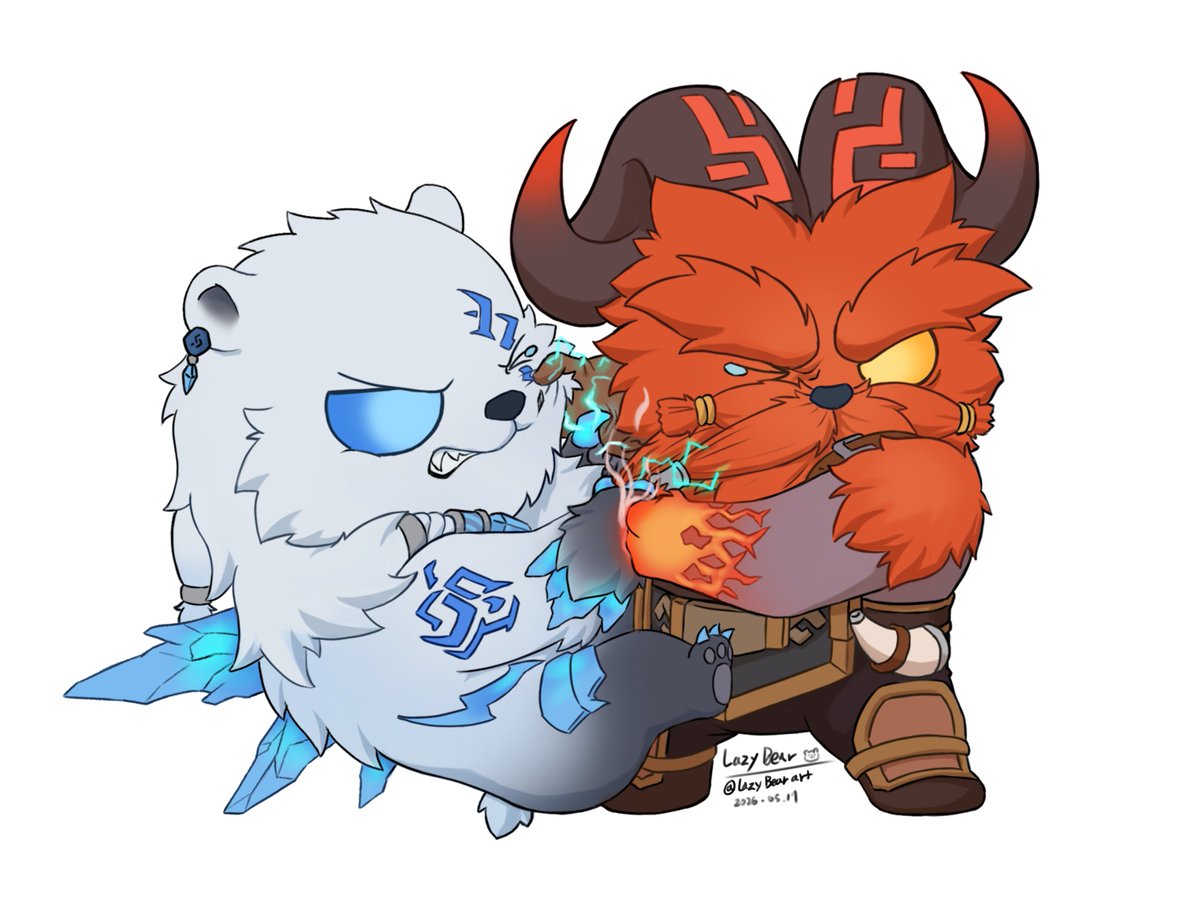 LazyBearart's tweet photo. #LeageOfLegendsFanArt 
볼리베어와 오른
의좋은 형제 https://t.co/9XaAtJQKo6