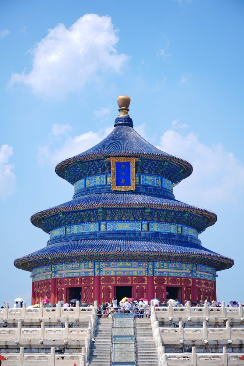 BeijingTourismX's tweet photo. One of Beijing’s most recognizable sights, the Hall of Prayer for Good Harvests stands at the heart of the Temple of Heaven. Its striking blue roof, elegant wooden structure and centuries-old story make it a must-see for anyone exploring Beijing’s imperial heritage. https://t.co/cHDytdllS3