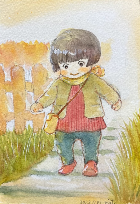motoofficial's tweet photo. おはようございます☀️

「昭和」が私にとっての「明治大正」と同じような時代になっているんだなと感じることが増えたけど「平成」「令和」と時代が変わっているんだから、当たり前といえば当たり前なことに気がつき

この感覚もおもしろいな！
ってなってるここんとこ

#透明水彩 #昭和の子 https://t.co/BNUBGAyCwF
