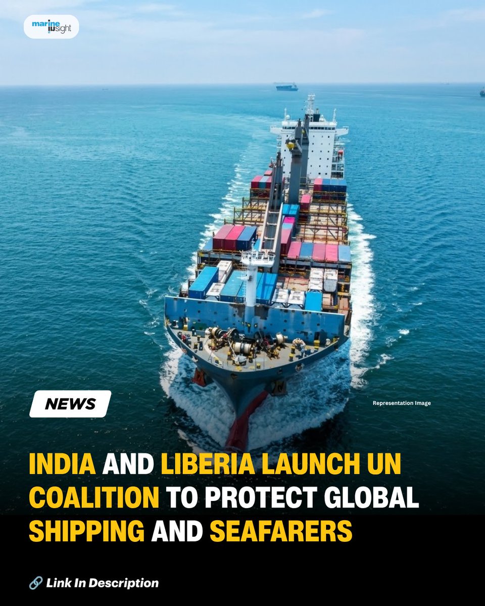 MarineInsight's tweet photo. India And Liberia Launch UN Coalition To Protect Global Shipping And Seafarers

Read Full News Here 👉  https://t.co/xyKljlsEtP

#Indian #Liberia #UNCoalition #GlobalShipping #seafarer #shiplife #news #Shipping #Maritime #MarineInsight https://t.co/iQBx5PIHuA
