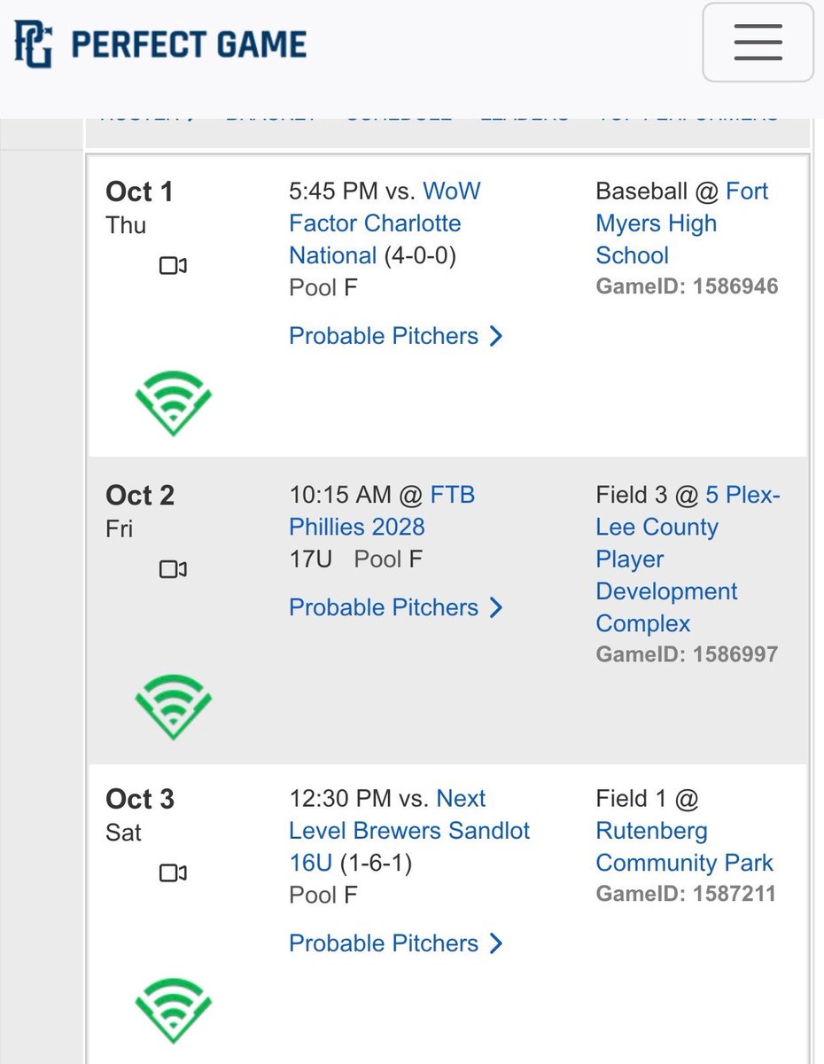 laceyrogersjr_'s tweet photo. Here is my schedule for the PG WWBA Underclass championship in Fort Myers, Florida @SpartnBaseball @CGOZZ9 https://t.co/WmadviFFV2
