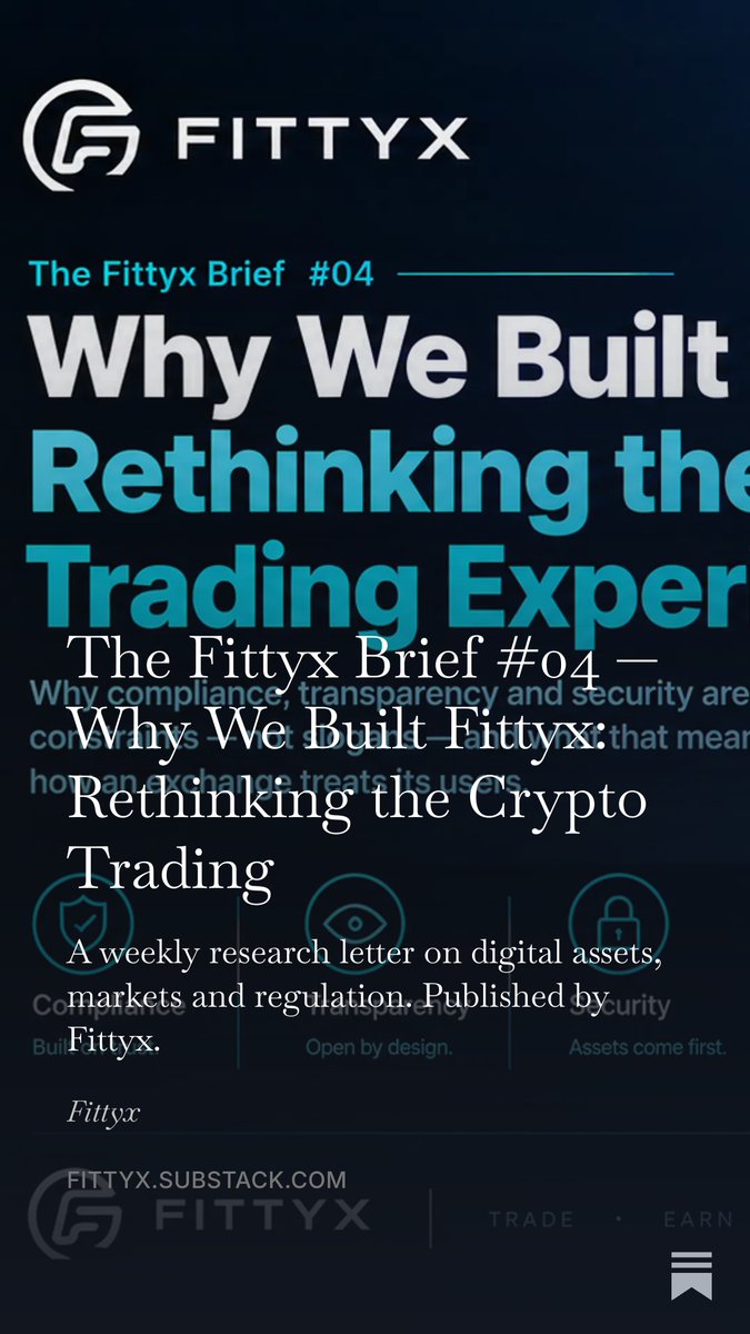 Fittyxofficial's tweet photo. The Fittyx Brief #04 — Why We Built Fittyx: Rethinking the Crypto Trading  https://t.co/OPDZO1FwP5 https://t.co/GdsRWkV9ud