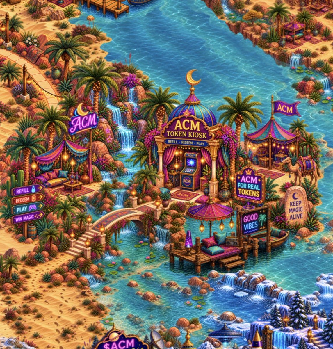 AladdinsCastleM's tweet photo. ROADMAP BREAKDOWN: FROM $ACM → ARCADE 🪙🏰

We’re bringing crypto into the arcade without killing the nostalgia.

Use your $ACM tokens at the arcade → redeem them for real Aladdin’s Castle arcade tokens → PLAY. 👾

Because tapping a phone isn’t the same.

We want the coin in your hand.
The machines.
The sounds.
The feeling of walking into Aladdin’s Castle again.

Digital $ACM. Real arcade tokens. Real games.

New technology powering the experience.

Old-school magic staying exactly where it belongs. 🪙✨
