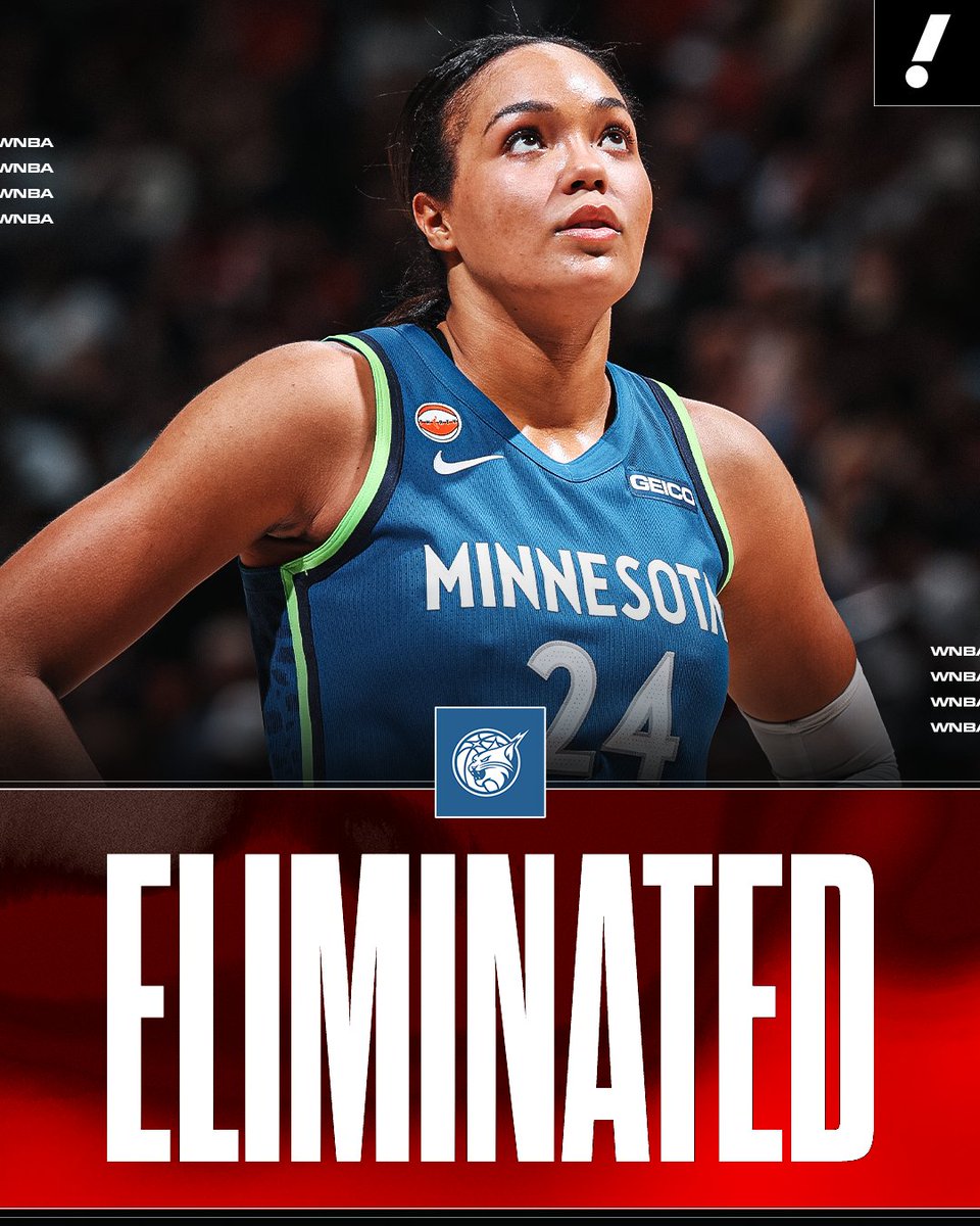 YahooSports's tweet photo. The Minnesota Lynx have been eliminated from the WNBA Playoffs after a sweep by the New York Liberty. https://t.co/raC4UMySvB